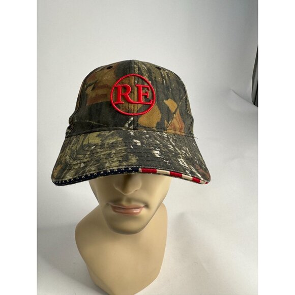 Realtree Camo RingS End Cap OSFM Embroidered Logo & American Flag - Picture 12 of 16